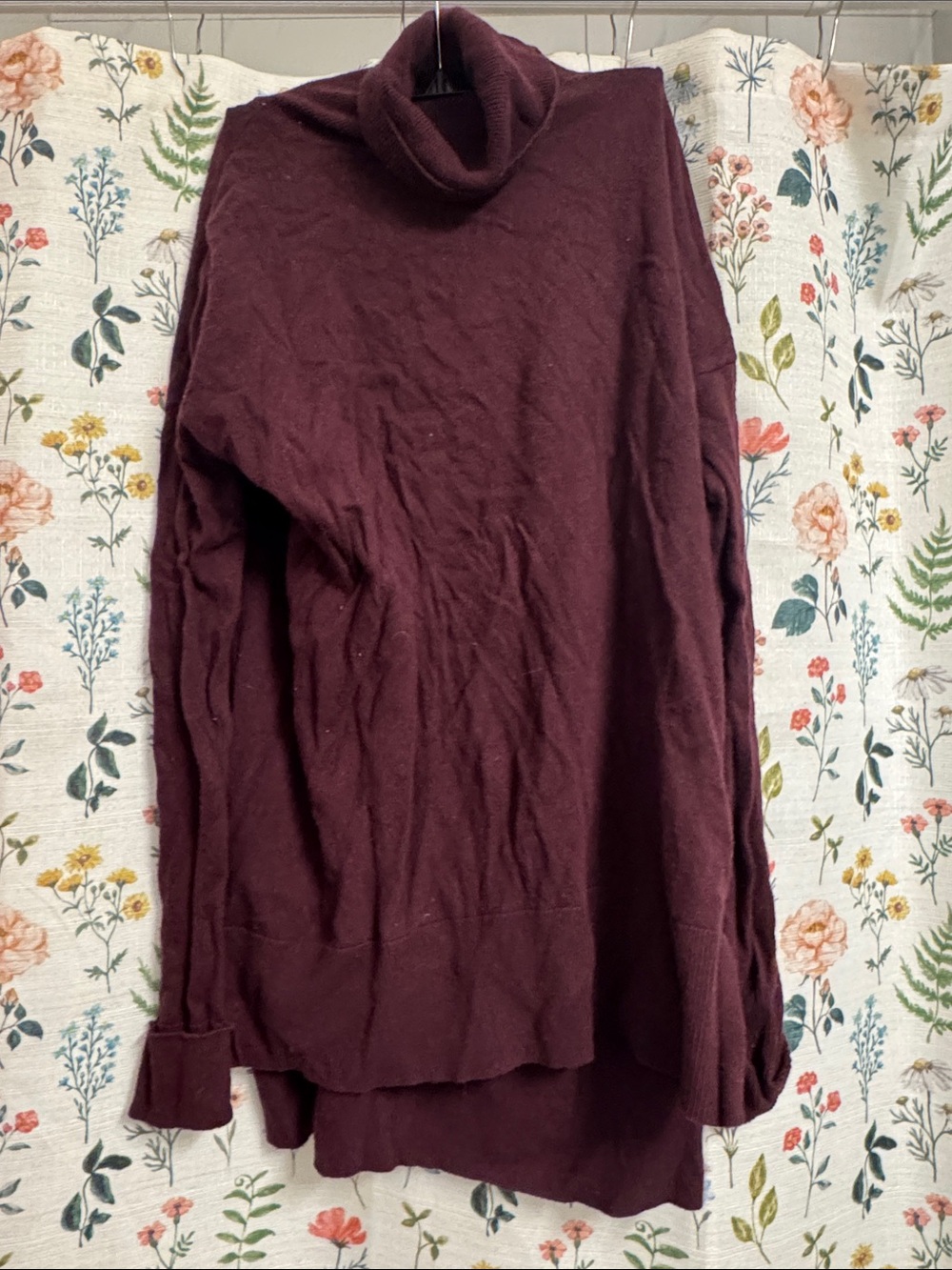 twik Burgundy Turtleneck Longline Sweater